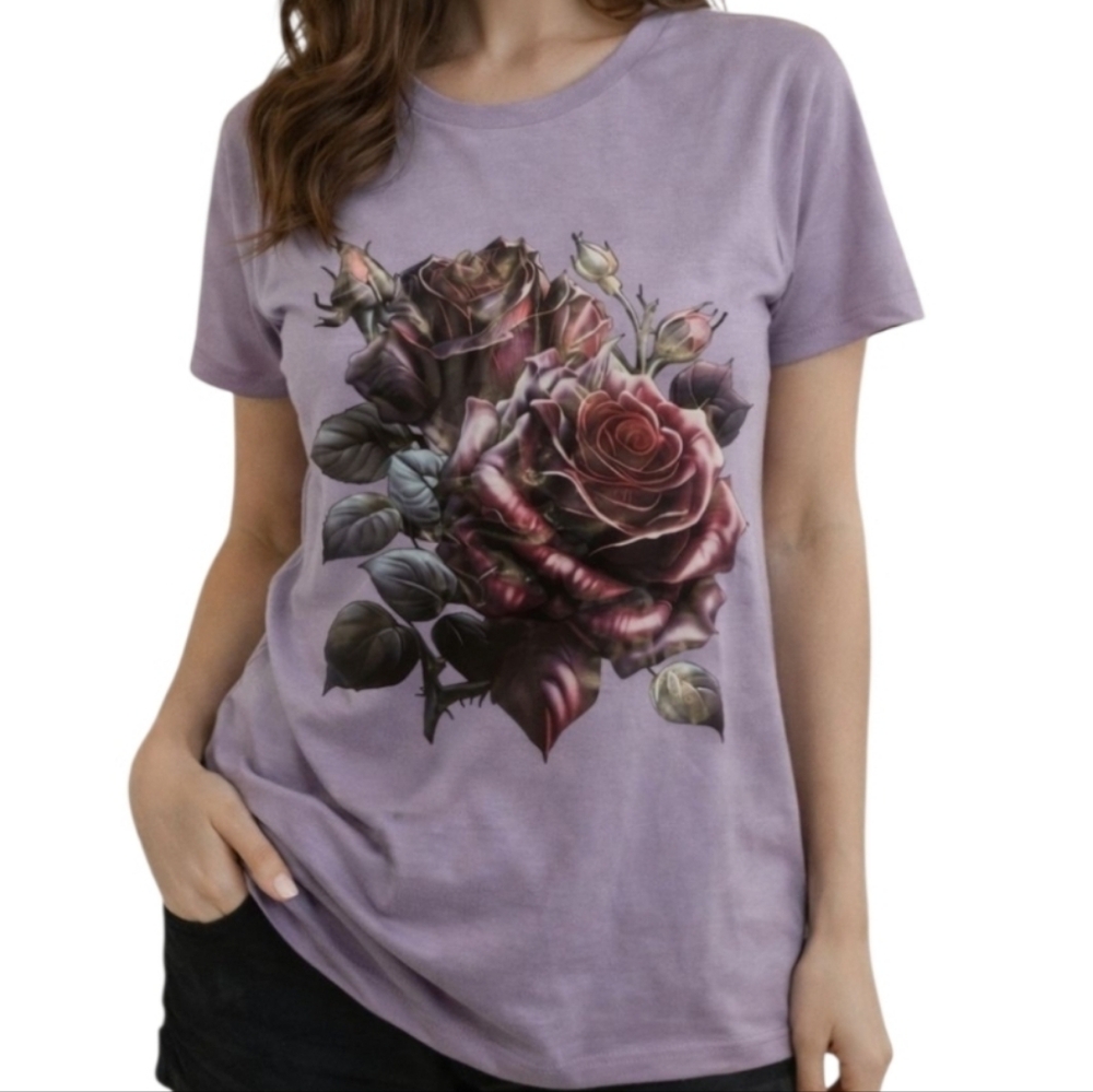 Nwt Purple Rose Tee Shirt Short Sleeve Women's Medium